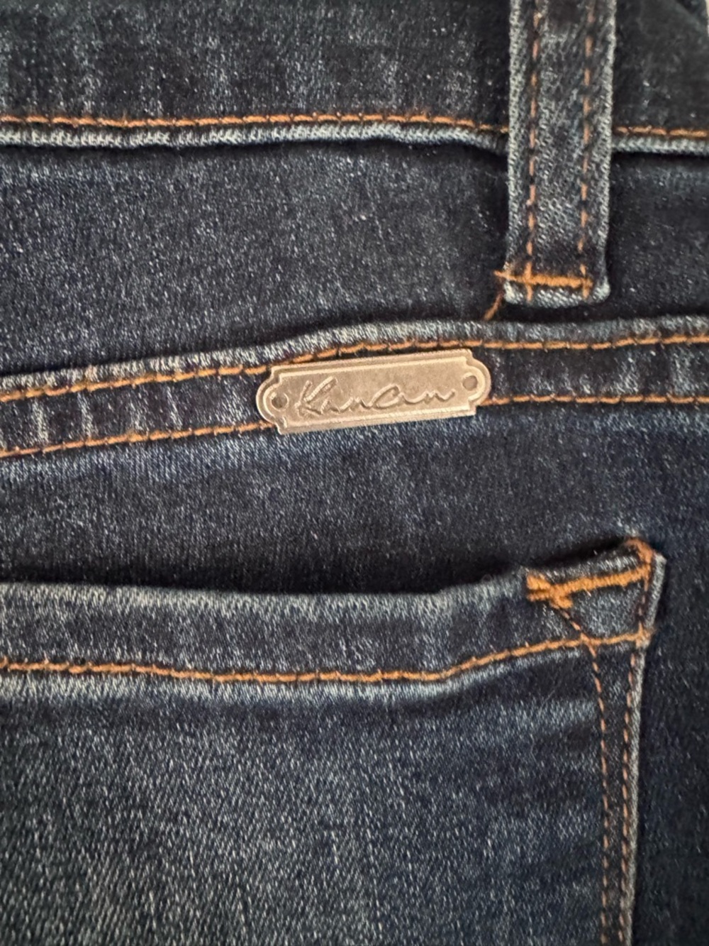 Kancan Size 5/26 Distressed Mid-Rise Women’s Capri Denim - Dark Blue - Picture 4 of 9